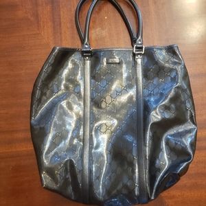Gucci black logo tote